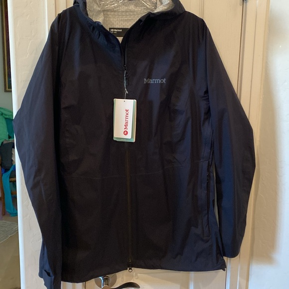 NWT Marmot PreCip Women's Lightweight Rain Jacket Extra Large XL Black New - Picture 7 of 13